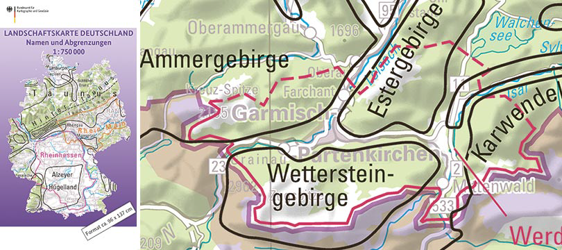 Landschaftskarte Deutschland 1:750 000