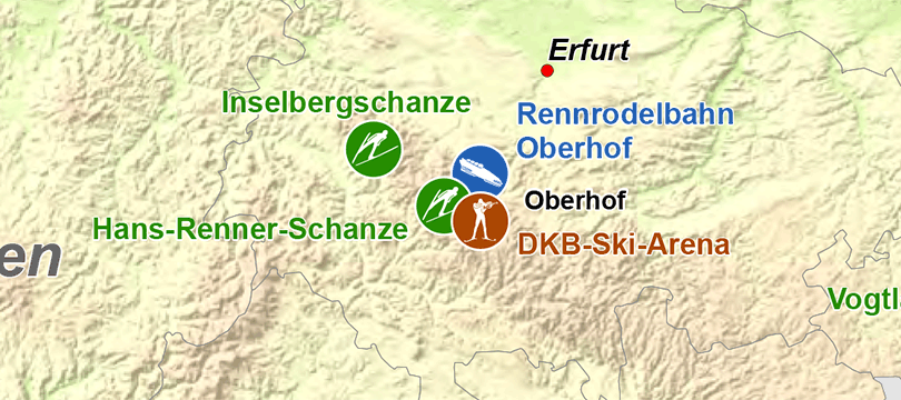Themenkarte: Wintersportanlagen in Deutschland