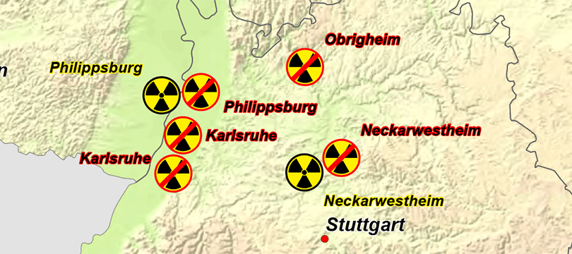 Themenkarte: Kernkraftwerke in Deutschland