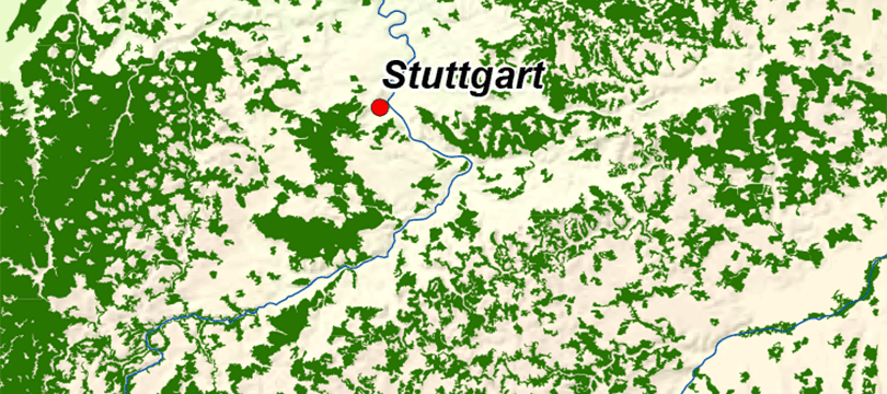 Themenkarte: Waldgebiete in Deutschland