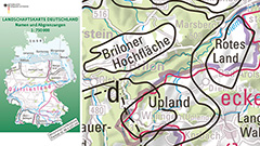 Landschaftskarte Deutschland 1:750 000 mit Bestäbung