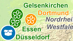 Themenkarte: Städte mit Bundesgartenschauen seit 1951