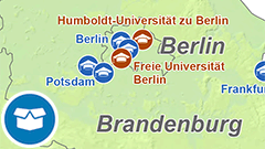 Themenkarte: staatliche Hochschulen mit Promotionsrecht in Deutschland