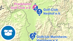 Themenkarte: Golfclubs der 1. Bundesliga in Deutschland