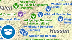 Themenkarte: Safari- und Wildparks in Deutschland
