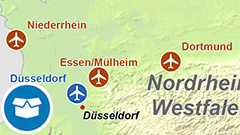 Themenkarte: internationale und Regionalflughäfen in Deutschland