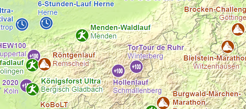 Themenkarte: Ultramarathons 2024