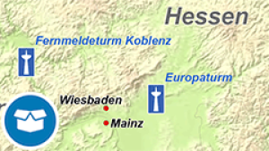 Themenkarte: Fernsehtürme über 200m