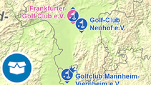 Themenkarte: Golfclubs der 1. Bundesliga in Deutschland